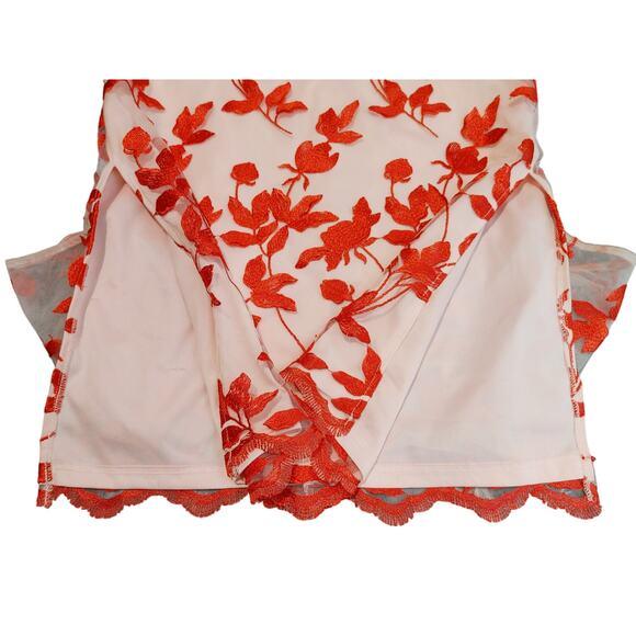 JS Collections Denise Column Tea Length Dress Floral Poppy Red Womens Size 10 - Picture 8 of 12